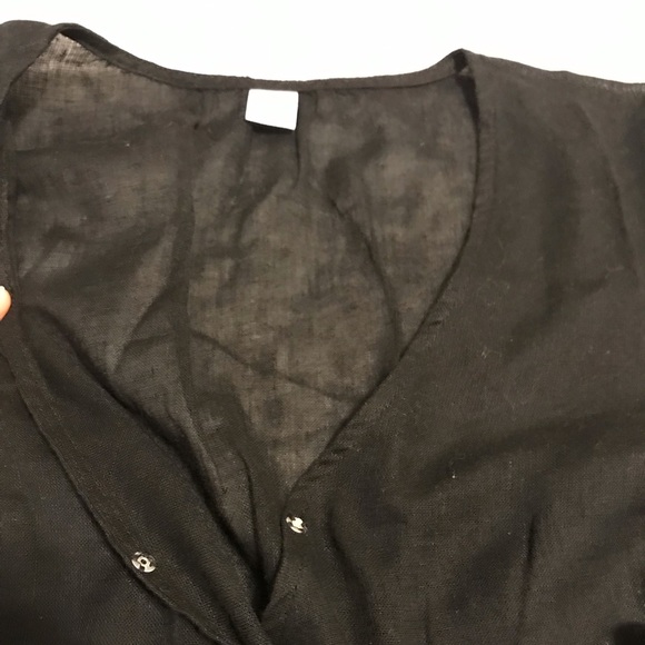 🌸Wrap Front Linen Blend Top - Picture 6 of 8